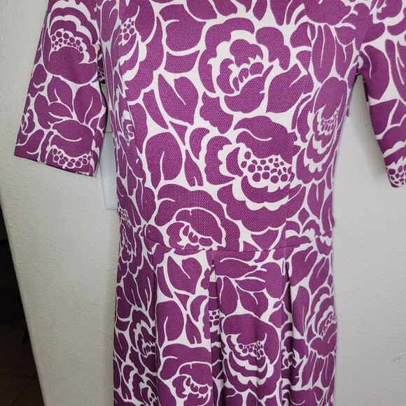 Boden fit and flare Lindsey Purple Floral Dress Size 6 - Picture 4 of 7
